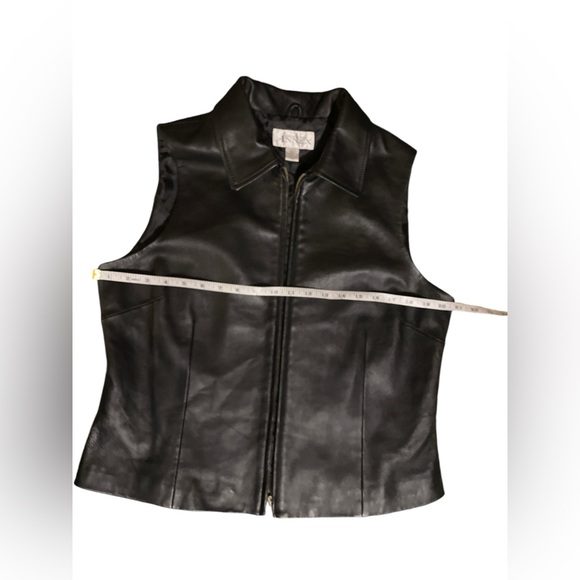 Vintage Casual Corner Black leather vest. size l. 1980’s-90 - Picture 6 of 12
